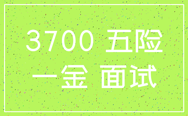 3700 五险_一金 面试