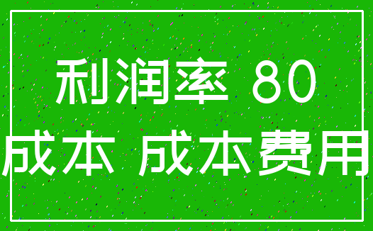 利润率 80_成本 成本费用