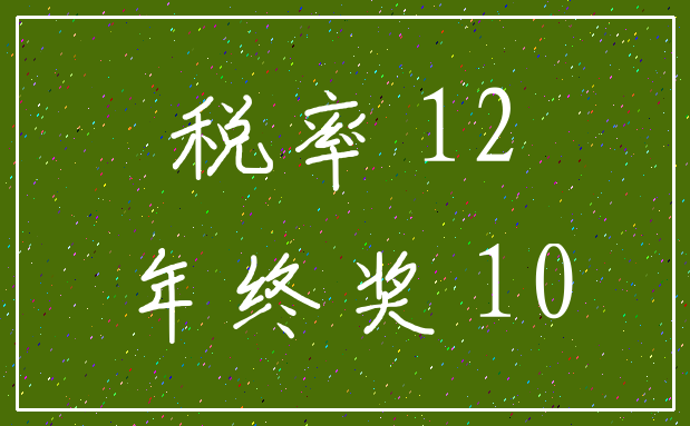 税率 12_年终奖 10