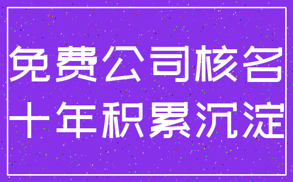 免费公司核名_十年积累沉淀