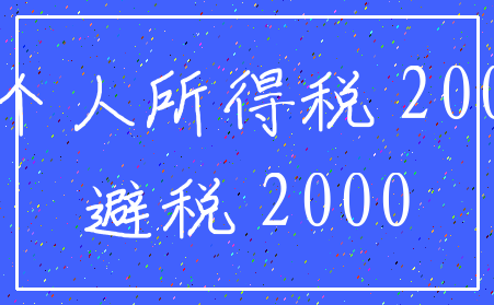 个人所得税 200_避税 2000