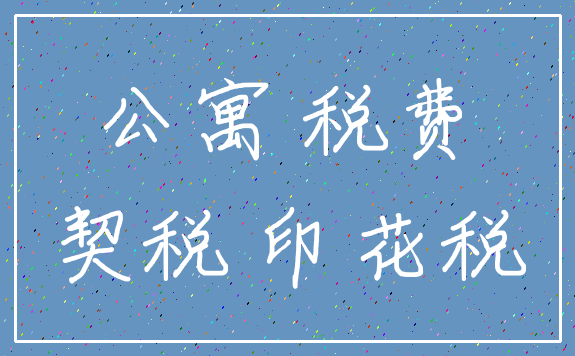 公寓 税费_契税 印花税