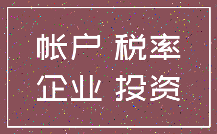 帐户 税率_企业 投资