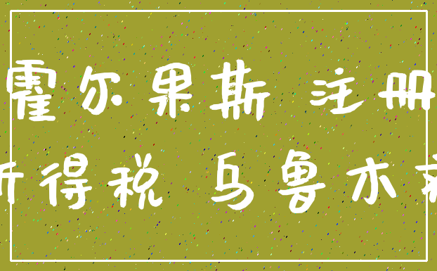 霍尔果斯 注册_所得税 乌鲁木齐