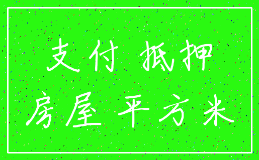 支付 抵押_房屋 平方米