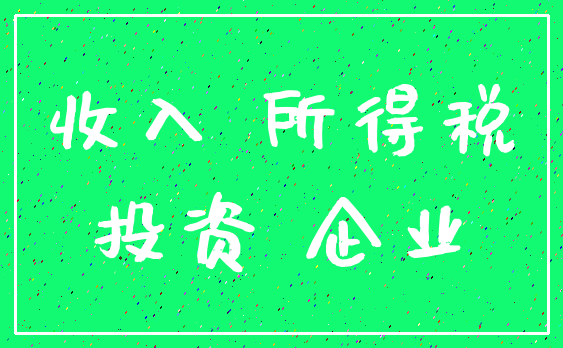 收入 所得税_投资 企业