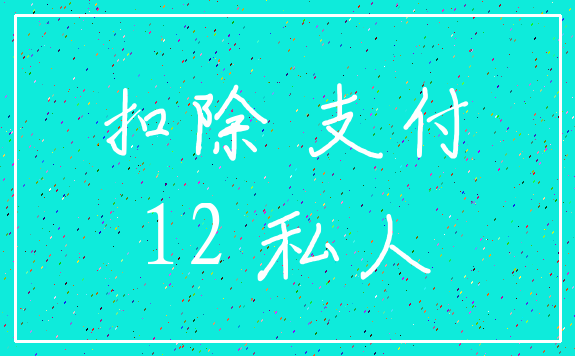 扣除 支付_12 私人