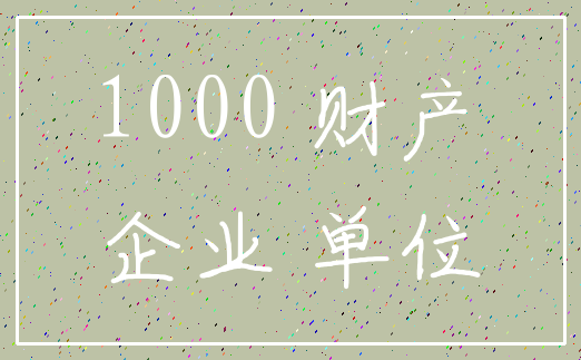 1000 财产_企业 单位