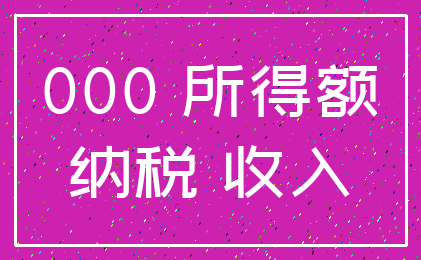 000 所得额_纳税 收入