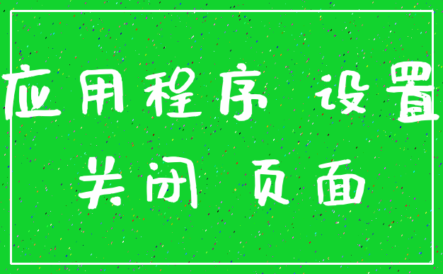 应用程序 设置_关闭 页面