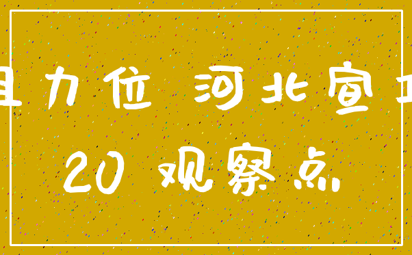 阻力位 河北宣工_20 观察点