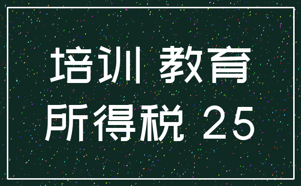 培训 教育_所得税 25