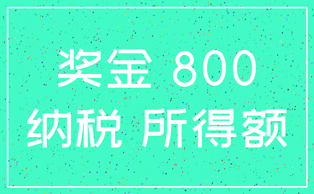 奖金 800_纳税 所得额