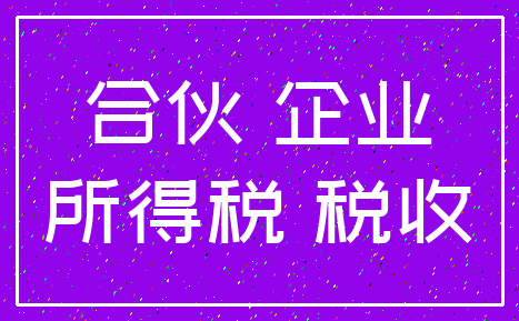 合伙 企业_所得税 税收