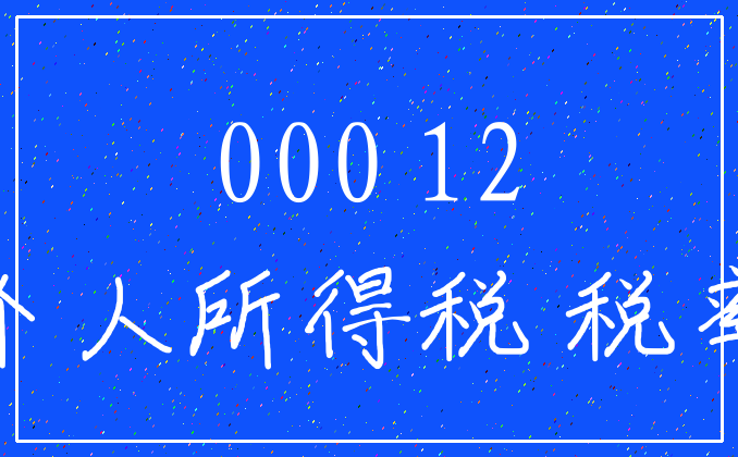 000 12_个人所得税 税率