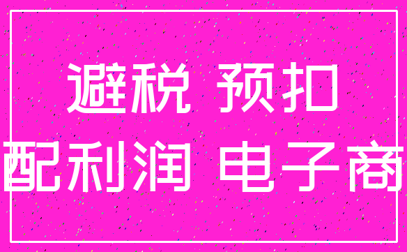 避税 预扣_分配利润 电子商务