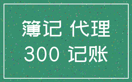 簿记 代理_300 记账