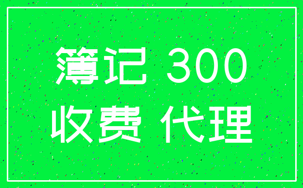 簿记 300_收费 代理