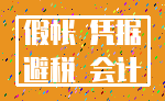 假帐 凭据_避税 会计