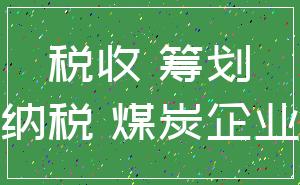 税收 筹划_纳税 煤炭企业