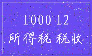 1000 12_所得税 税收